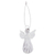 Handblown glass ornament, 'Angelic Blessing' - Handblown Crystal-Clear Angel Glass Ornament from Uzbekistan