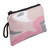 Cotton cosmetic bag, 'Pink Stage' - Pink and Teal Ikat Patterned Cotton Cosmetic Bag with Zipper