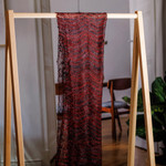 Cashmere wool scarf, 'Regal Pleasure in Crimson' - Handwoven Striped Soft Black and Crimson Cashmere Wool Scarf