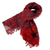 Cashmere wool scarf, 'Regal Pleasure in Crimson' - Handwoven Striped Soft Black and Crimson Cashmere Wool Scarf