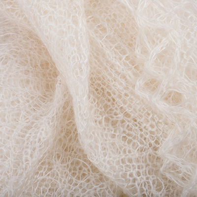Bufanda de lana de cachemira - Bufanda de lana 100% cachemira suave tejida a mano en marfil