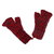 Cashmere wool fingerless mittens, 'Pleasant Romance' - Handwoven Red and Grey Cashmere Wool Fingerless Mittens