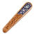 Wood puzzle box, 'Oblong Spring in Blue' - Floral Oblong-Shaped Elm Tree Wood Puzzle Box in Blue