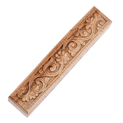 caja de rompecabezas de madera - Caja de rompecabezas de madera de olmo clásica rectangular tallada a mano