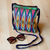 Iroki embroidered sling bag, 'Sweet Frequencies' - Geometric-Patterned colourful Iroki Embroidered Sling Bag