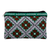 Iroki embroidered cosmetic bag, 'Mosaic Bouquet in Grey' - Floral Mosaic-Patterned Embroidered Cosmetic Bag in Grey