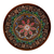 Wood wall art, 'Uzbek Flora' - Hand-Carved Painted & Lacquered Walnut Wood Floral Wall Art