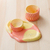 Candleholder and tray set, 'Sunny Life' (3 pieces) - Yellow and Orange Plaster Catchall and Tray Set (3 Pieces)