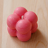 Vela de cera de soja - Vela artesanal de cera de soja rosa intenso en forma de baya