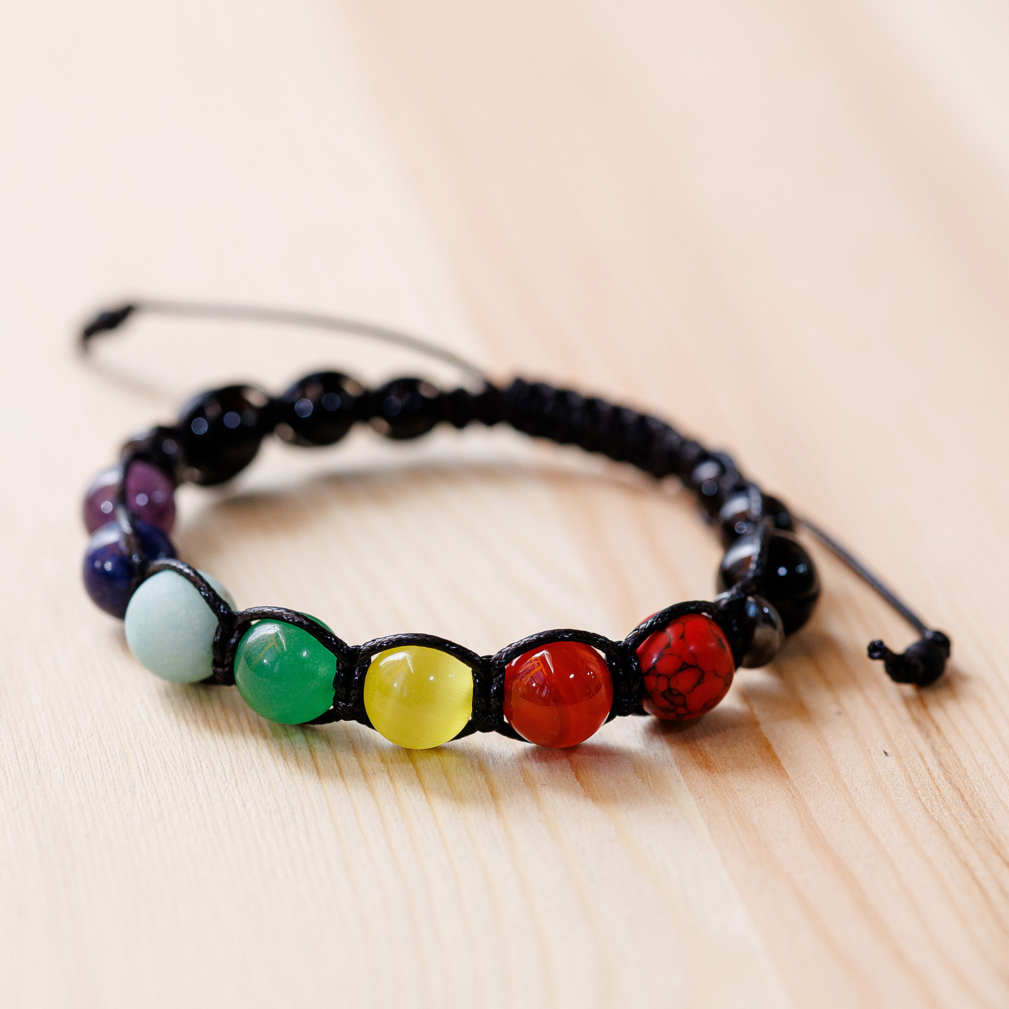 Adjustable Chakra-Inspired Multi-Gemstone Beaded Bracelet - Chakra ...