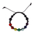 Makramee-Armband mit Perlen aus mehreren Edelsteinen – Verstellbares, vom Chakra inspiriertes Perlenarmband mit mehreren Edelsteinen