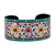 Lacquered tin cuff bracelet, 'Goddess of Peace' - Floral Adjustable Turquoise and White Tin Cuff Bracelet