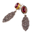 Garnet dangle earrings, 'Distinguished Passion' - Classic Sterling Silver and Almandine Garnet Dangle Earrings