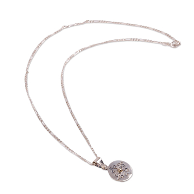 Collar colgante de plata esterlina - Collar con colgante ovalado de plata de ley de inspiración barroca
