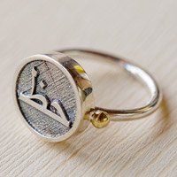 Sterling silver cocktail ring, 'Ring of Luck' - Sterling Silver Cocktail Ring with Arabic Script for Luck
