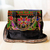 Embroidered viscose sling bag, 'Grace in Uzbekistan' - Viscose Sling Bag with Classic Floral Embroidered Pattern