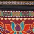 Bestickte Viskose-Tragetasche - Klassische Umhängetasche aus Viskose mit Blumenstickerei in warmen Farbtönen