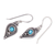 Sterling silver dangle earrings, 'Peaceful Drops' - Classic Drop-Shaped Reconstituted Turquoise Dangle Earrings