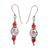 Carnelian dangle earrings, 'Fiery Tradition' - Sterling Silver and Natural Carnelian Dangle Earrings