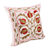 Embroidered cotton and viscose pillow sham, 'Passion Forest' - Green and Red Embroidered Cotton and Viscose Pillow Sham