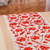 Camino de mesa bordado de algodón y viscosa - Camino de mesa de algodón y viscosa rojo con bordado floral