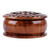 Mini joyero de madera - Mini joyero redondo de madera con motivo de cruz tallada a mano