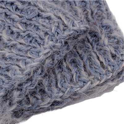 Manoplas sin dedos de lana de cachemira - Manoplas sin dedos de lana de cachemira 100% gris brillante tejido a mano