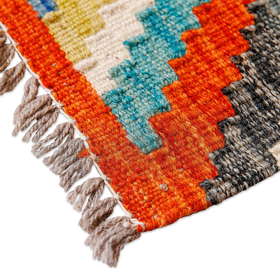 Wool area rug, 'Diverse Uzbekistani Lands' (1.5x1.5) - Geometric Patterned Assorted 100% Wool Area Rug (1.5x1.5)