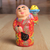Porcelain figurine, 'Uzbek Hearth' - Woman in Red with Bread Handmade Uzbek Porcelain Figurine