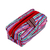 Ikat cosmetic bag, 'Stripes of Joy' - Striped Ikat Cosmetic Bag with Handle and Brass Zipper