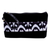 Ikat wristlet, 'Glam Flair' - Black and White Wristlet with Ikat Accent from Uzbekistan