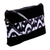 Ikat wristlet, 'Glam Flair' - Black and White Wristlet with Ikat Accent from Uzbekistan