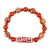 Multi-gemstone beaded stretch pendant bracelet, 'colourful Dzi' - Dzi Carnelian Agate Hematite Beaded Stretch Pendant Bracelet
