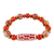 Multi-gemstone beaded stretch pendant bracelet, 'Colorful Dzi' - Dzi Carnelian Agate Hematite Beaded Stretch Pendant Bracelet