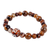 Multi-gemstone and wood beaded stretch pendant bracelet, 'Cloud Dzi' - Dzi-Style Multi-Gemstone and Wood Beaded Stretch Bracelet