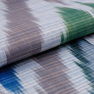 Bufanda ikat de algodón - Bufanda ikat de algodón con flecos coloridos hecha a mano inspirada en Chevron