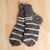 Cashmere wool socks, 'Misty Lines' - Handwoven Striped Grey 100% Cashmere Wool Socks