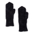 Manoplas de lana de cachemir - Manoplas de lana y cachemira tejidas a mano en negro