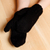 Wool mittens, 'Night Cuddle' - Handcrafted Knit 100% Wool Mittens in Black