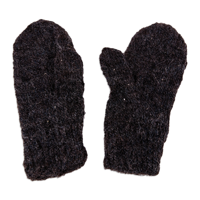 Manoplas de lana de cachemir - Manoplas tejidas suaves de lana 100% cachemira en marrón oscuro
