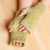 Cashmere wool fingerless mittens, 'Harmonious Duo' - Handwoven Green and Ivory Cashmere Wool Fingerless Mittens