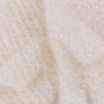 Cashmere wool fingerless mittens, 'Dawn's Caress' - Handwoven 100% Ivory Cashmere Wool Fingerless Mittens