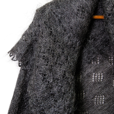 Chal de lana de cachemir - Chal suave tejido a mano 100% lana de cachemira en gris oscuro