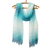Cashmere wool scarf, 'Lake's Act' - Handwoven Soft Cashmere Wool Scarf in Turquoise and White