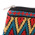 Cotton cosmetic bag, 'Ikat Zest' - Ikat-Themed Cotton Cosmetic Bag with Iroki Hand Embroidery