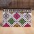 Cotton cosmetic bag, 'Uzbek Florals' - Iroki Style Hand-Embroidered Floral Cotton Cosmetic Bag