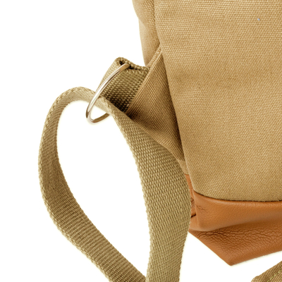 Rucksack aus Leinen - Folk Art Verstellbarer Rucksack aus rotem und Artischocken-Leinen