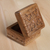 Wood jewellery box, 'Wondrous Palace' - Folk Art Floral Hand-Carved Walnut Wood jewellery Box
