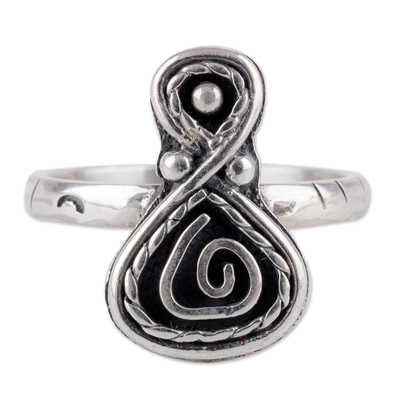 Sterling silver cocktail ring, 'Sacred Affection' - High-Polished Classic Sterling Silver Cocktail Ring