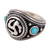 Sterling silver domed ring, 'Emblem of Strength' - Traditional Reconstituted Turquoise Domed Ring